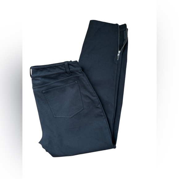 Eileen Fisher Riding Breeches Ponte Pant Black Sz M Equestrian Stretch Zip Ankle - Picture 2 of 5